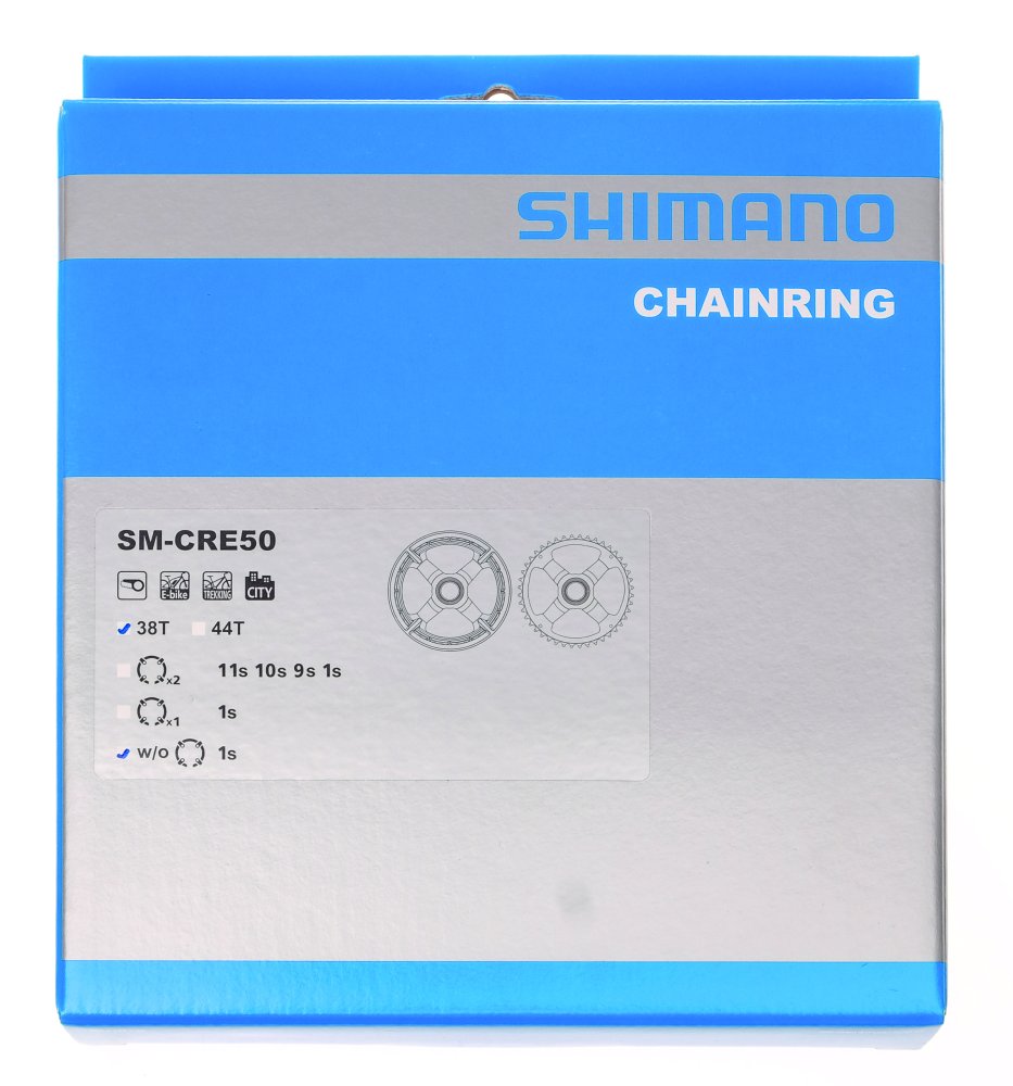 Shimano Kettenblatt STEPS SM-CRE50 38 Zähne doppelter Hosenschutz Box