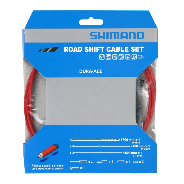 Shimano Schaltzugset Road Polymer rot Blister
